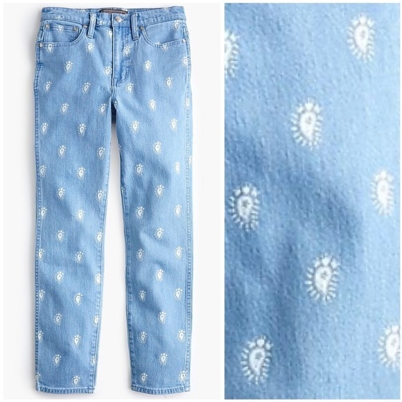 J. Crew Point Sur Hightower Straight Jeans in Little Paislies - Picture 1 of 15